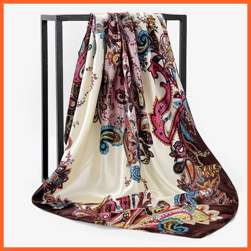 whatagift.com.au Women Scarf 59 / 90X90cm Copy of Silk Women Hair Neck Square Scarves Shawl Bandanna Hijab wrap