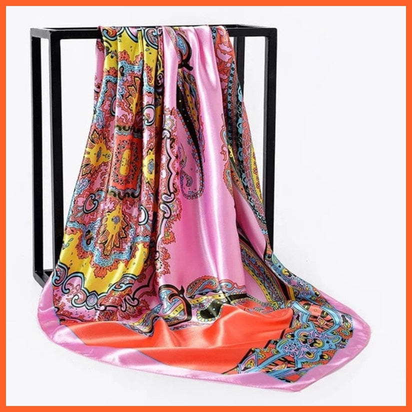 whatagift.com.au Women Scarf 60 / 90cmX90cm Copy of Silk Scarf Women Print Hair Neck Square Shawl Bandanna Hijab Handkerchief