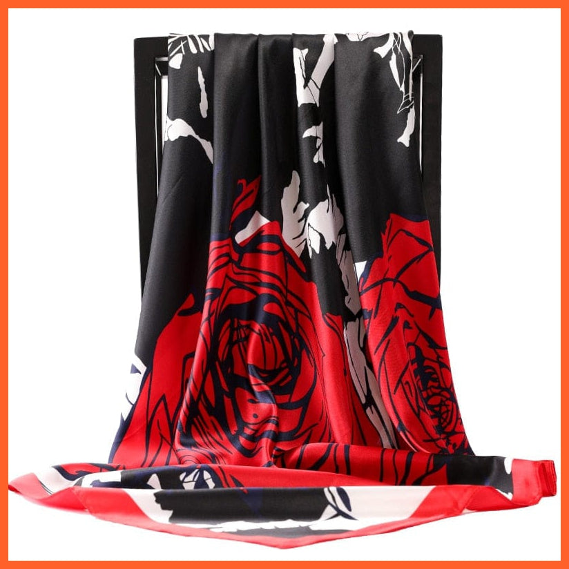 whatagift.com.au Women Scarf 64 / 90cmX90cm Copy of Silk Scarf Women Print Hair Neck Square Shawl Bandanna Hijab Handkerchief