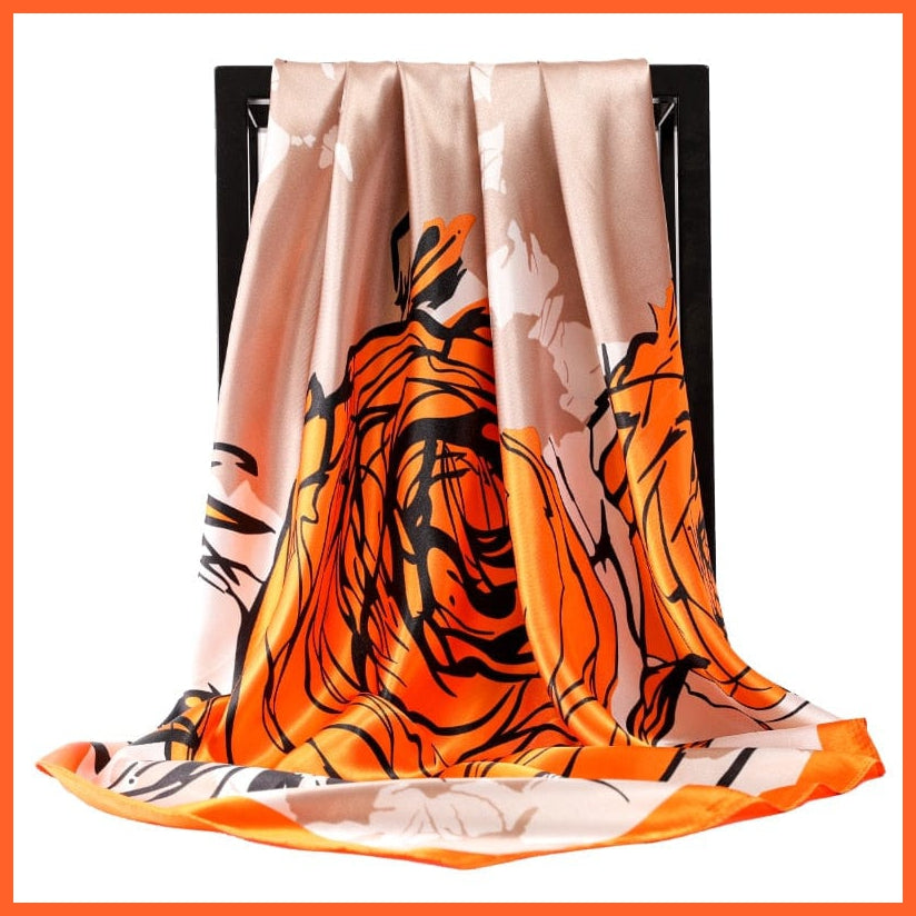 whatagift.com.au Women Scarf 65 / 90cmX90cm Copy of Silk Scarf Women Print Hair Neck Square Shawl Bandanna Hijab Handkerchief