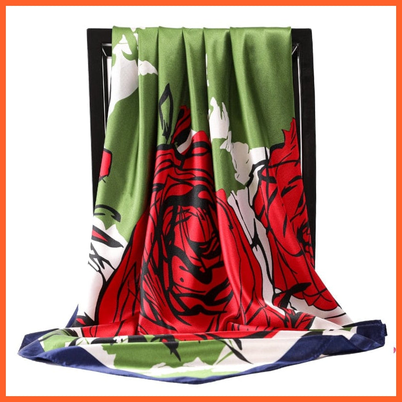 whatagift.com.au Women Scarf 66 / 90cmX90cm Copy of Silk Scarf Women Print Hair Neck Square Shawl Bandanna Hijab Handkerchief
