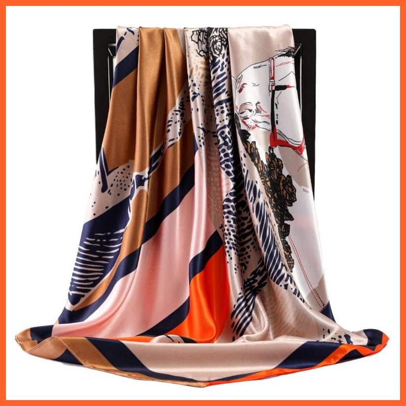 whatagift.com.au Women Scarf 67 / 90cmX90cm Copy of Silk Scarf Women Print Hair Neck Square Shawl Bandanna Hijab Handkerchief