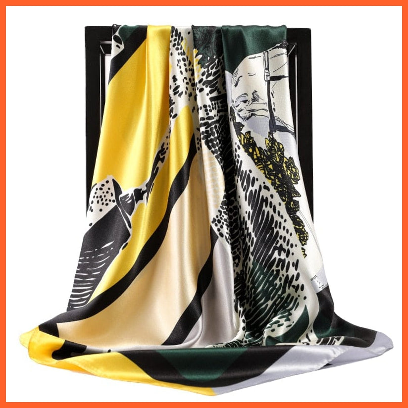whatagift.com.au Women Scarf 68 / 90cmX90cm Copy of Silk Scarf Women Print Hair Neck Square Shawl Bandanna Hijab Handkerchief