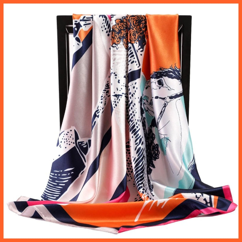 whatagift.com.au Women Scarf 69 / 90cmX90cm Copy of Silk Scarf Women Print Hair Neck Square Shawl Bandanna Hijab Handkerchief