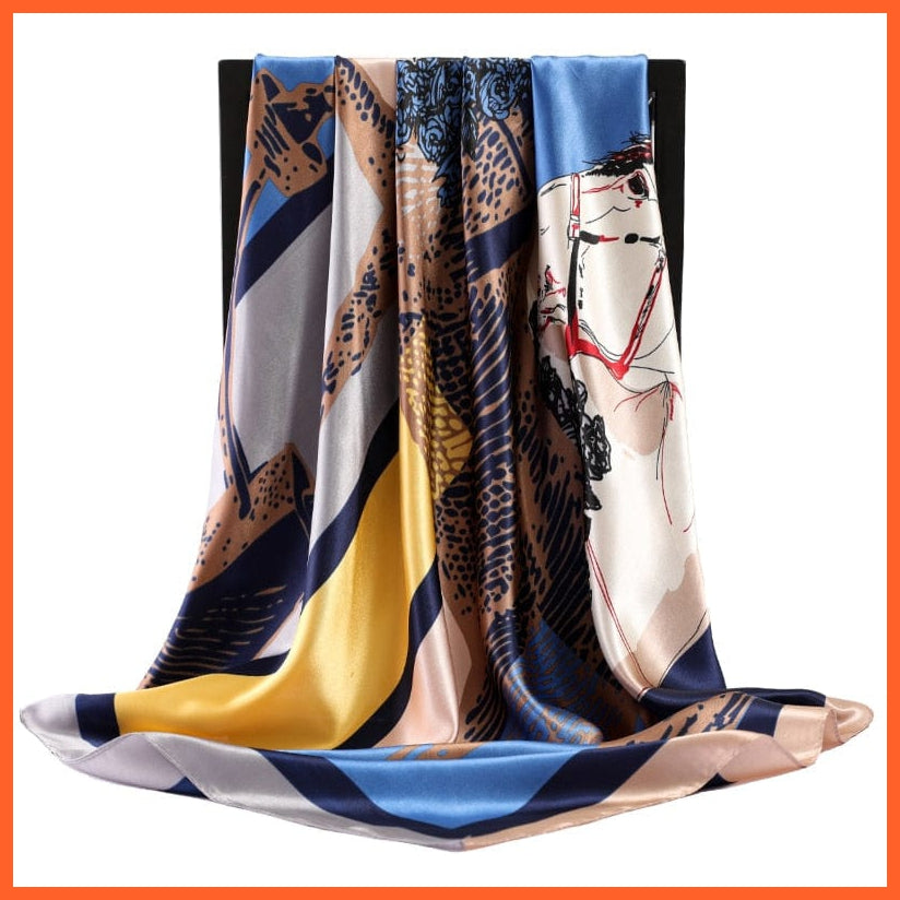 whatagift.com.au Women Scarf 70 / 90cmX90cm Copy of Silk Scarf Women Print Hair Neck Square Shawl Bandanna Hijab Handkerchief