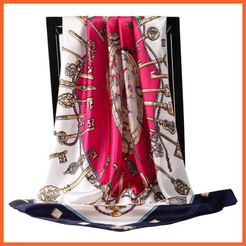 whatagift.com.au Women Scarf 71 / 90cmX90cm Copy of Silk Scarf Women Print Hair Neck Square Shawl Bandanna Hijab Handkerchief