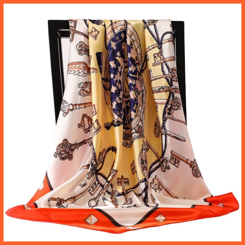whatagift.com.au Women Scarf 74 / 90cmX90cm Copy of Silk Scarf Women Print Hair Neck Square Shawl Bandanna Hijab Handkerchief
