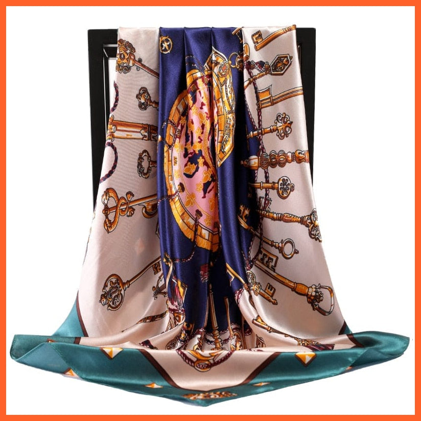 whatagift.com.au Women Scarf 75 / 90cmX90cm Copy of Silk Scarf Women Print Hair Neck Square Shawl Bandanna Hijab Handkerchief