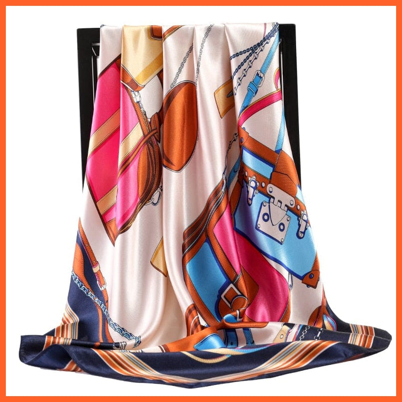 whatagift.com.au Women Scarf 76 / 90cmX90cm Copy of Silk Scarf Women Print Hair Neck Square Shawl Bandanna Hijab Handkerchief