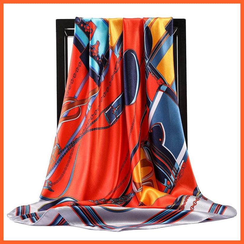 whatagift.com.au Women Scarf 77 / 90cmX90cm Copy of Silk Scarf Women Print Hair Neck Square Shawl Bandanna Hijab Handkerchief
