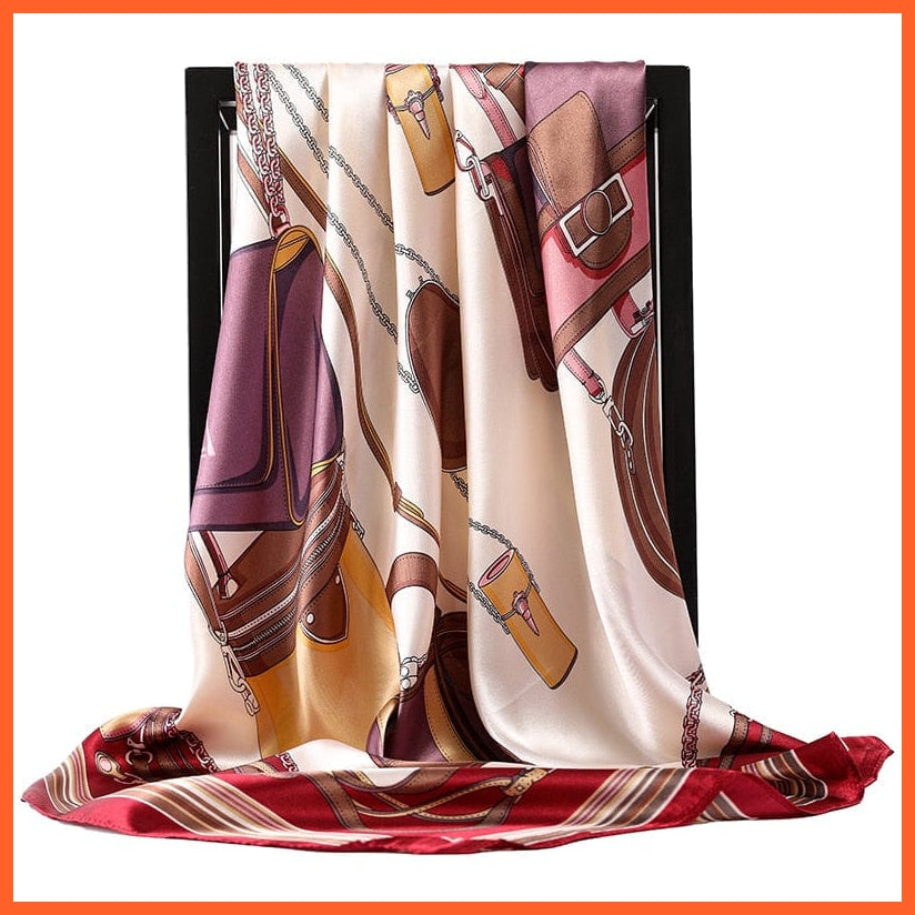 whatagift.com.au Women Scarf 78 / 90cmX90cm Copy of Silk Scarf Women Print Hair Neck Square Shawl Bandanna Hijab Handkerchief