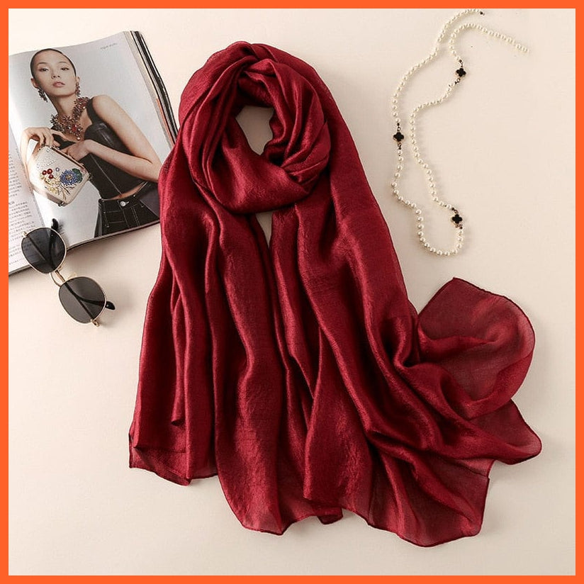 whatagift.com.au Women Scarf As Picture 9 Silk Scarves Women Luxury Hijab Scarf | Femme Shawls Wraps Silk Bandana