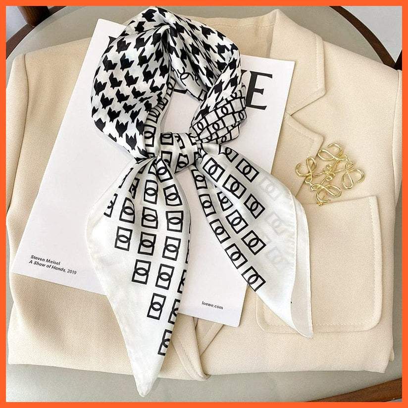 whatagift.com.au Women Scarf Copy of Fashion Printed Silk Satin Neck Scarf | Women Small Shawl square foulard bandana