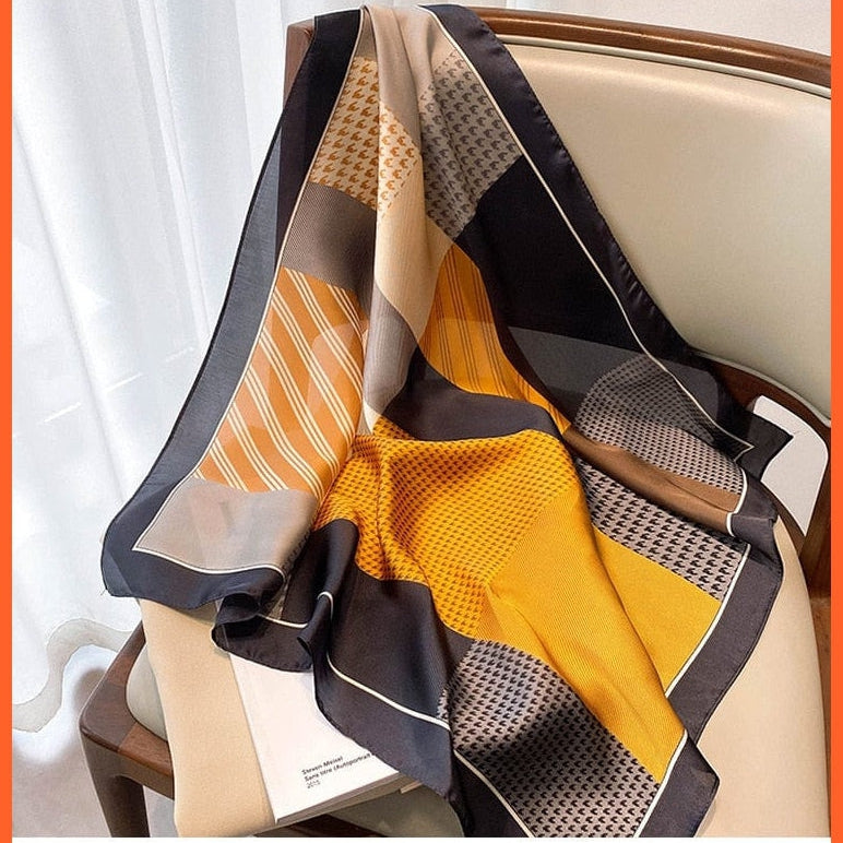 whatagift.com.au Women Scarf Copy of Fashion Printed Silk Satin Neck Scarf | Women Small Shawl square foulard bandana