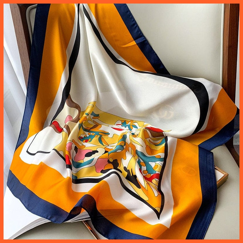 whatagift.com.au Women Scarf Copy of Fashion Printed Silk Satin Neck Scarf | Women Small Shawl square foulard bandana