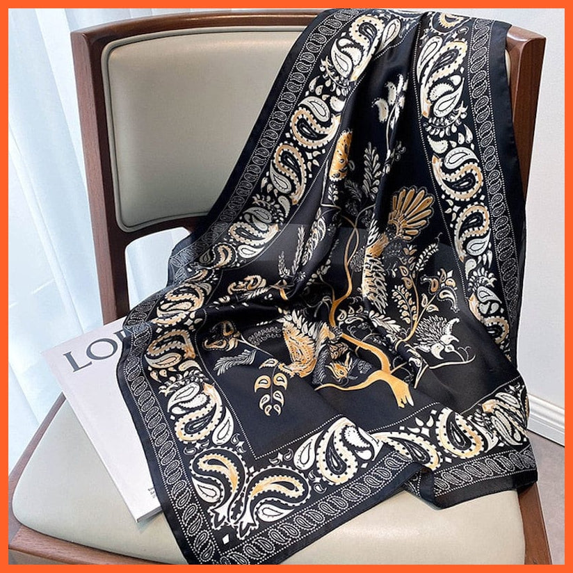 whatagift.com.au Women Scarf Copy of Silk Satin Scarf Women Handkerchief Printed Square Head Bandana Muffler Hijab