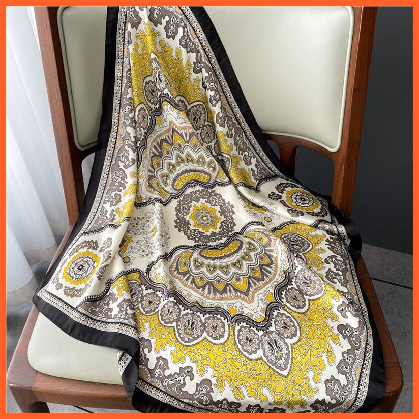 whatagift.com.au Women Scarf Copy of Silk Satin Scarf Women Handkerchief Printed Square Head Bandana Muffler Hijab