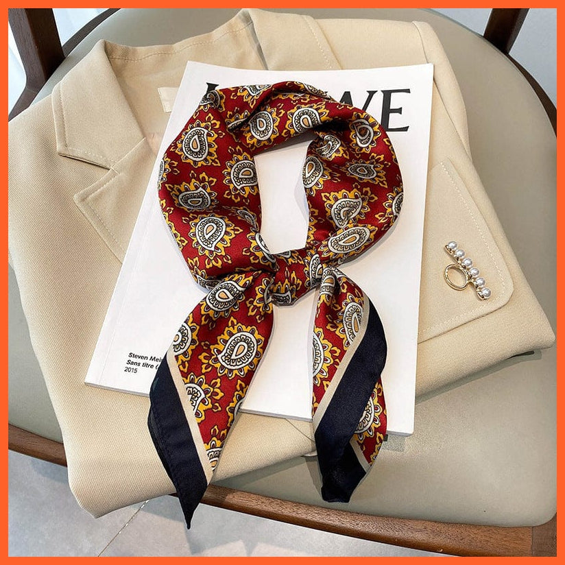whatagift.com.au Women Scarf Copy of Silk Satin Scarf Women Handkerchief Printed Square Head Bandana Muffler Hijab