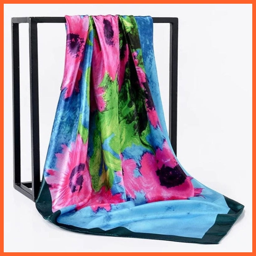 whatagift.com.au Women Scarf Copy of Silk Scarf Women Print Hair Neck Square Shawl Bandanna Hijab Handkerchief