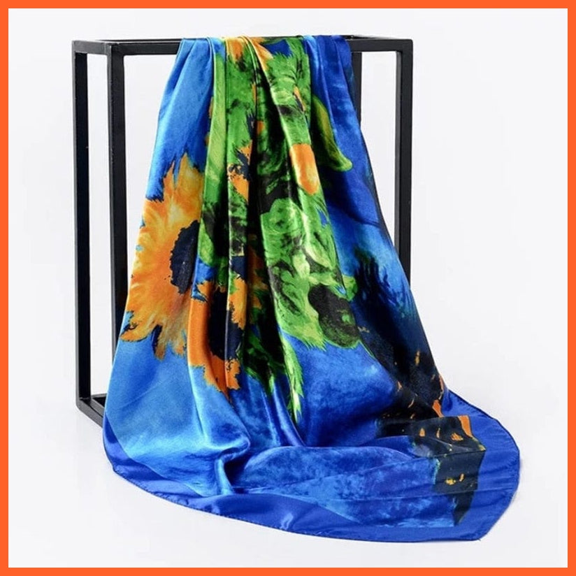 whatagift.com.au Women Scarf Copy of Silk Scarf Women Print Hair Neck Square Shawl Bandanna Hijab Handkerchief