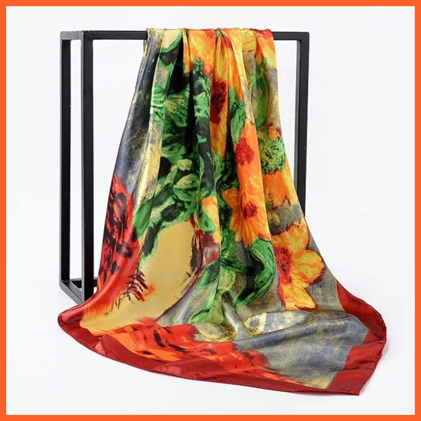 whatagift.com.au Women Scarf Copy of Silk Scarf Women Print Hair Neck Square Shawl Bandanna Hijab Handkerchief