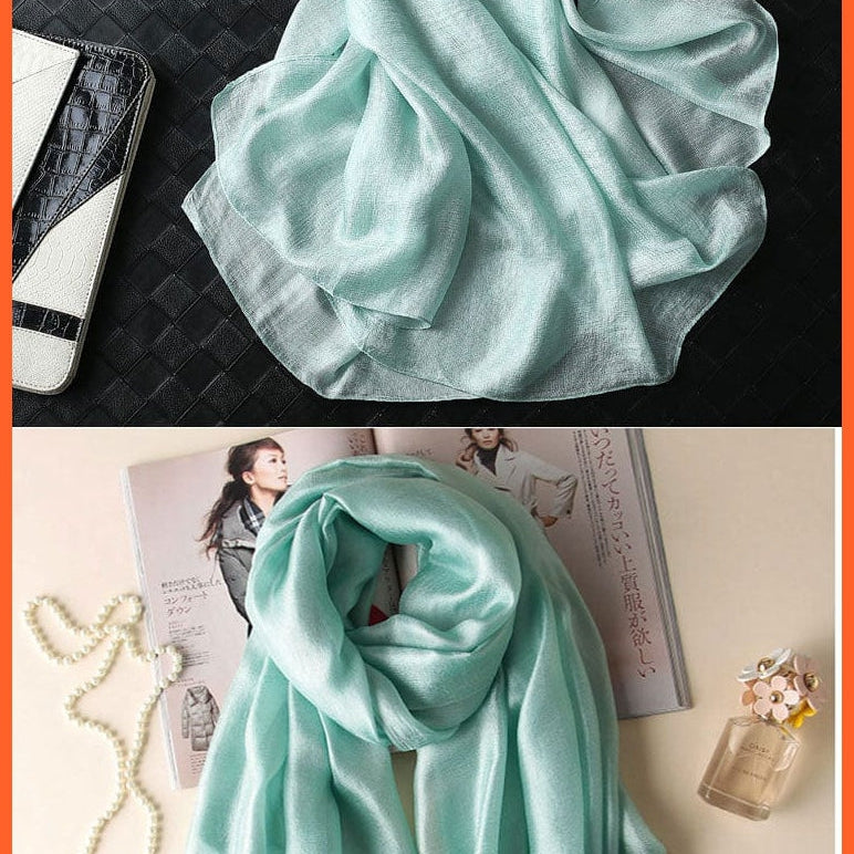 whatagift.com.au Women Scarf Copy of Silk Scarves Women Luxury Hijab Scarf | Femme Shawls Wraps Silk Bandana