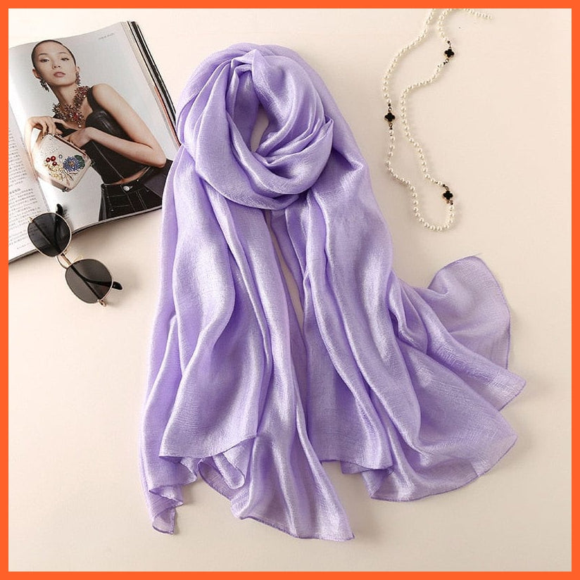 whatagift.com.au Women Scarf Copy of Silk Scarves Women Luxury Hijab Scarf | Femme Shawls Wraps Silk Bandana