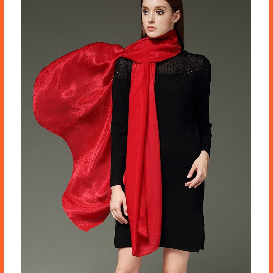 whatagift.com.au Women Scarf Copy of Silk Scarves Women Luxury Hijab Scarf | Femme Shawls Wraps Silk Bandana