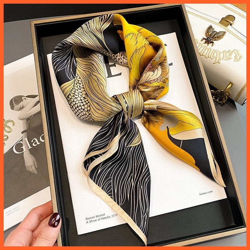 whatagift.com.au Women Scarf Fashion Silk Satin Hair Scarf Women Handkerchief Printed Square Head Bandana