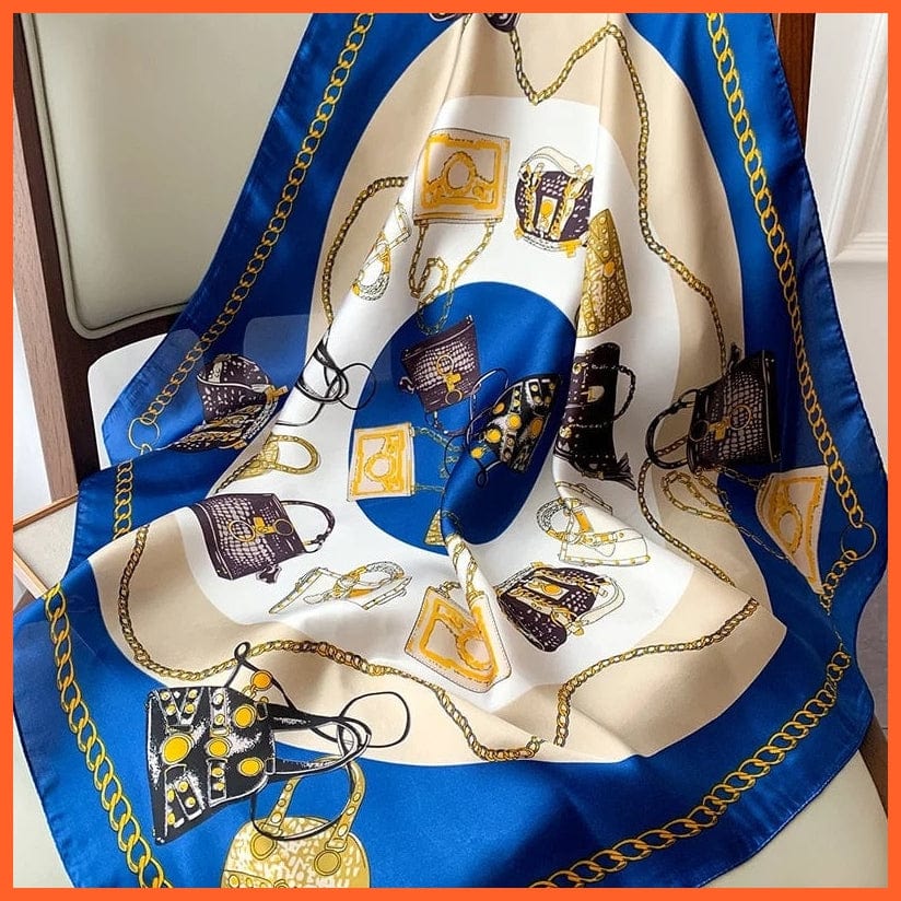 whatagift.com.au Women Scarf Fashion Silk Satin Hair Scarf Women Handkerchief Printed Square Head Bandana