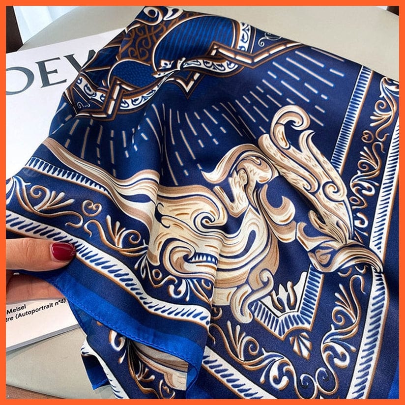whatagift.com.au Women Scarf Fashion Silk Satin Hair Scarf Women Handkerchief Printed Square Head Bandana