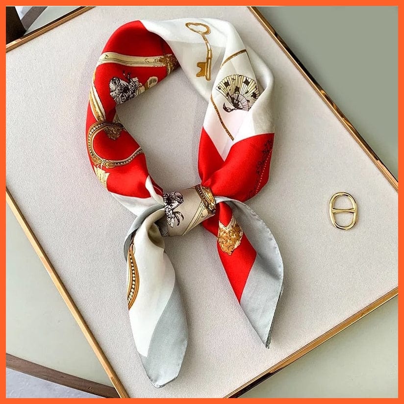 whatagift.com.au Women Scarf Fashion Silk Satin Hair Scarf Women Handkerchief Printed Square Head Bandana