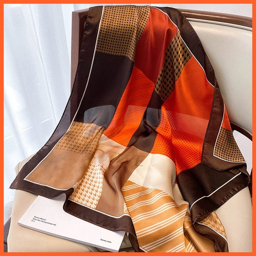whatagift.com.au Women Scarf Fashion Silk Satin Hair Scarf Women Handkerchief Printed Square Head Bandana