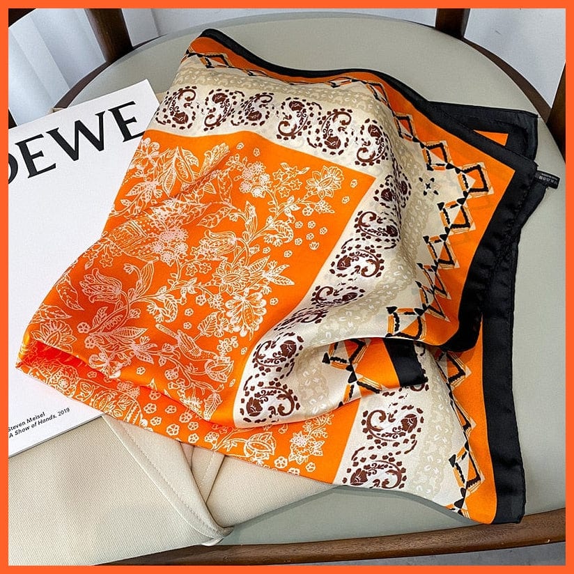 whatagift.com.au Women Scarf Fashion Silk Satin Hair Scarf Women Handkerchief Printed Square Head Bandana