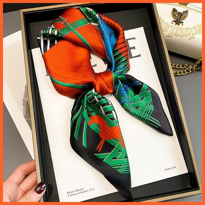 whatagift.com.au Women Scarf Fashion Silk Satin Hair Scarf Women Handkerchief Printed Square Head Bandana