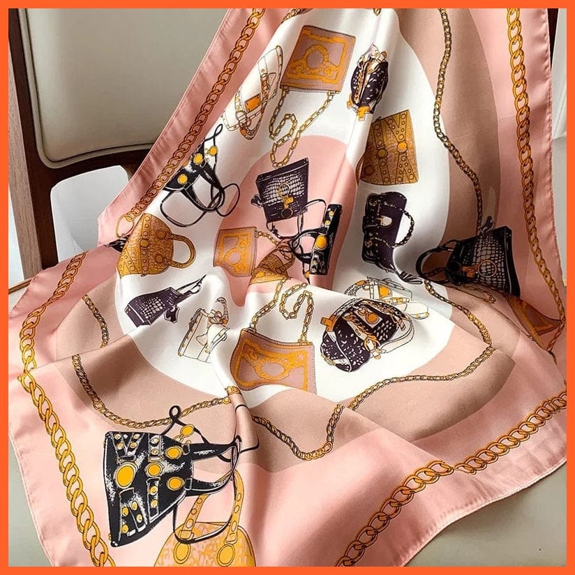 whatagift.com.au Women Scarf Fashion Silk Satin Hair Scarf Women Handkerchief Printed Square Head Bandana