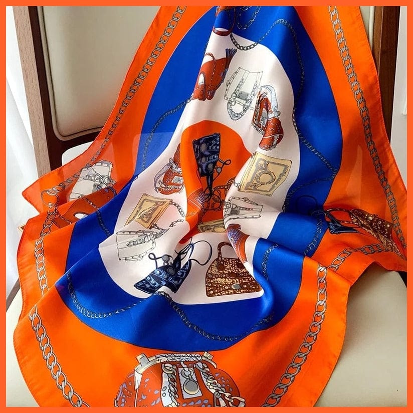 whatagift.com.au Women Scarf Fashion Silk Satin Hair Scarf Women Handkerchief Printed Square Head Bandana