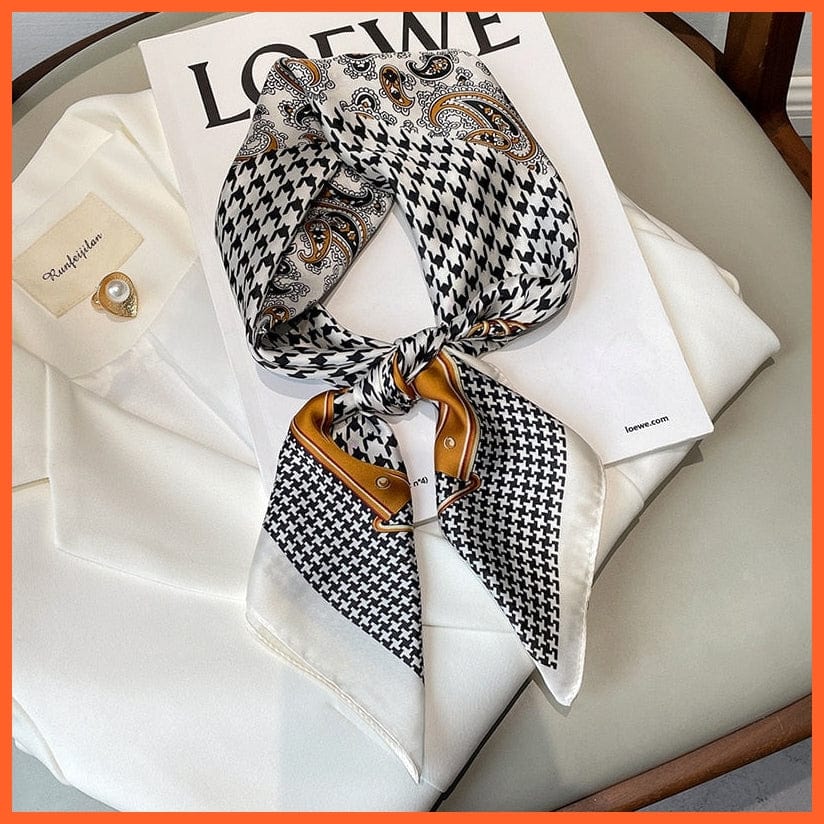 whatagift.com.au Women Scarf Fashion Silk Satin Hair Scarf Women Handkerchief Printed Square Head Bandana