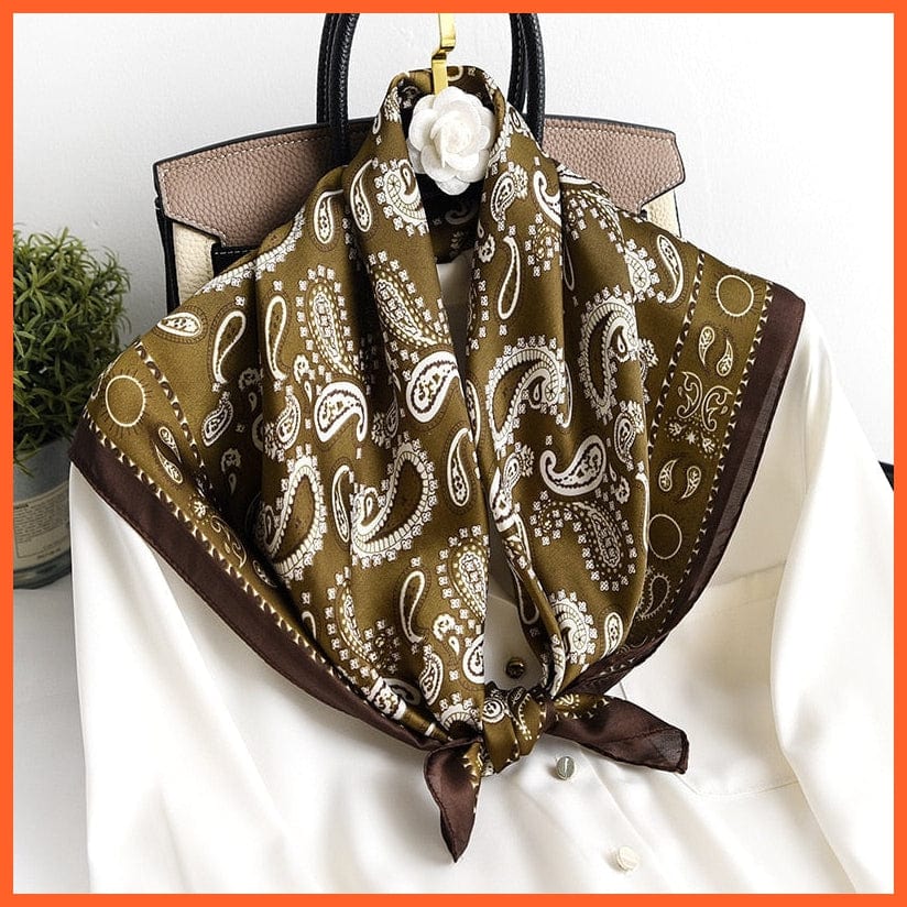 whatagift.com.au Women Scarf Fashion Silk Satin Hair Scarf Women Handkerchief Printed Square Head Bandana