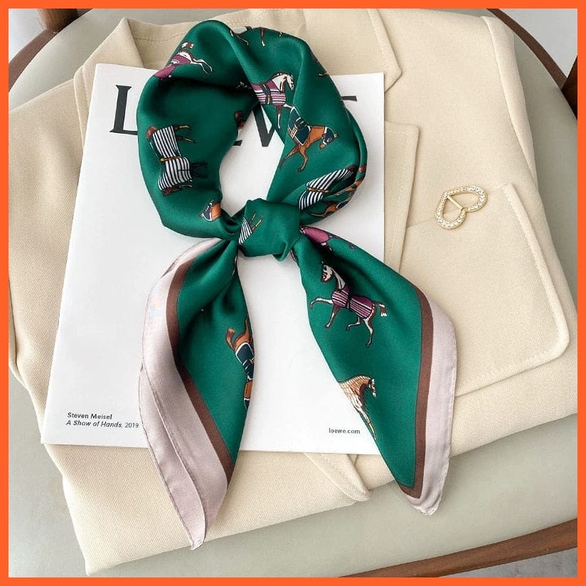 whatagift.com.au Women Scarf Fashion Silk Satin Hair Scarf Women Handkerchief Printed Square Head Bandana