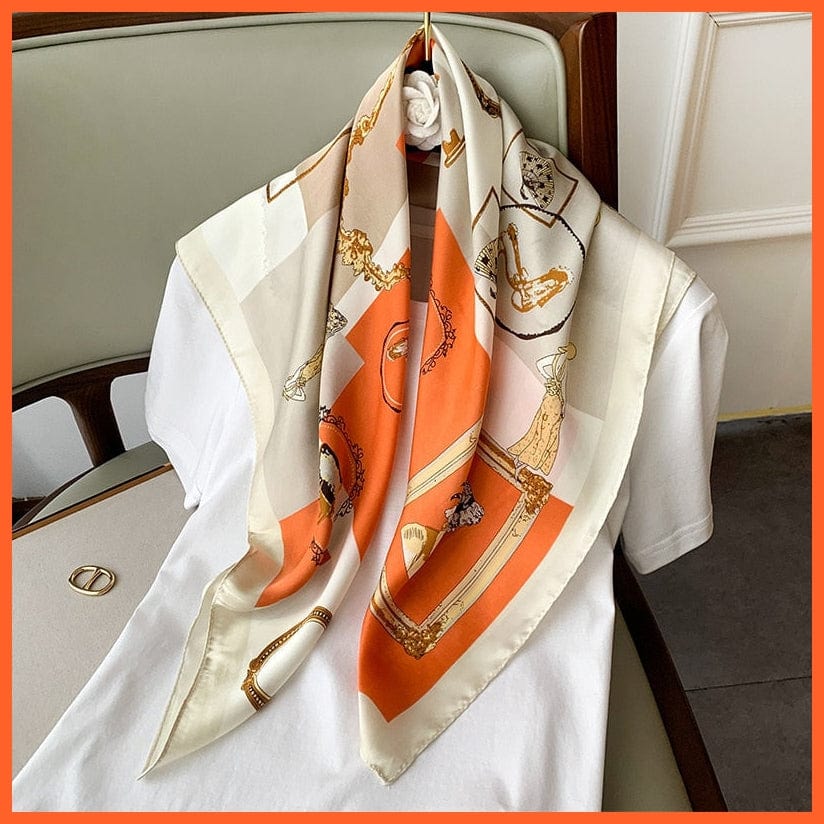 whatagift.com.au Women Scarf Fashion Silk Satin Hair Scarf Women Handkerchief Printed Square Head Bandana