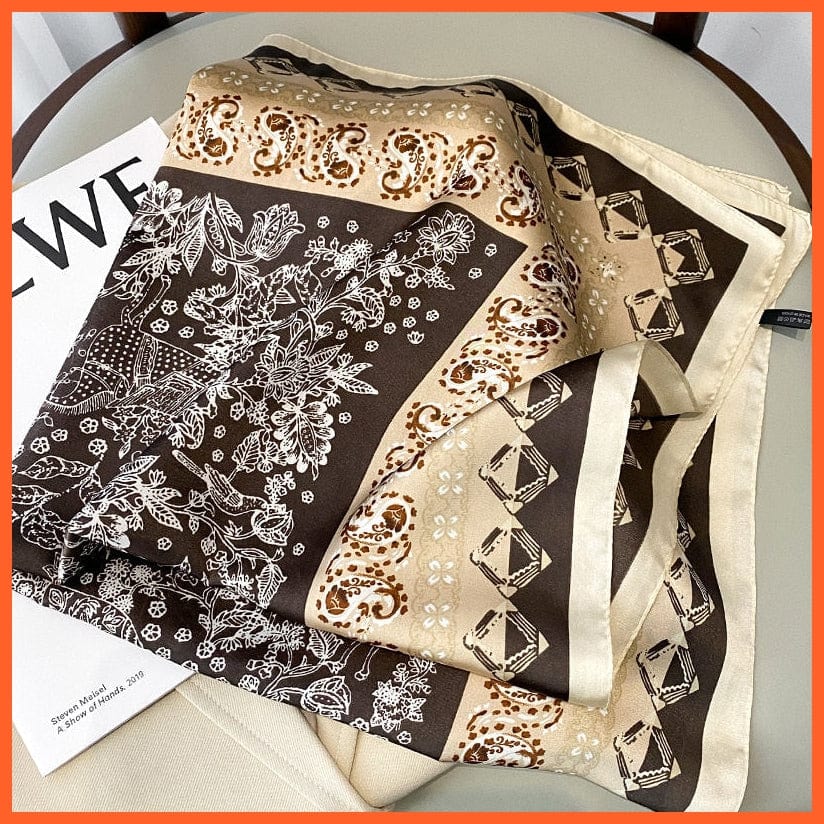 whatagift.com.au Women Scarf Fashion Silk Satin Hair Scarf Women Handkerchief Printed Square Head Bandana