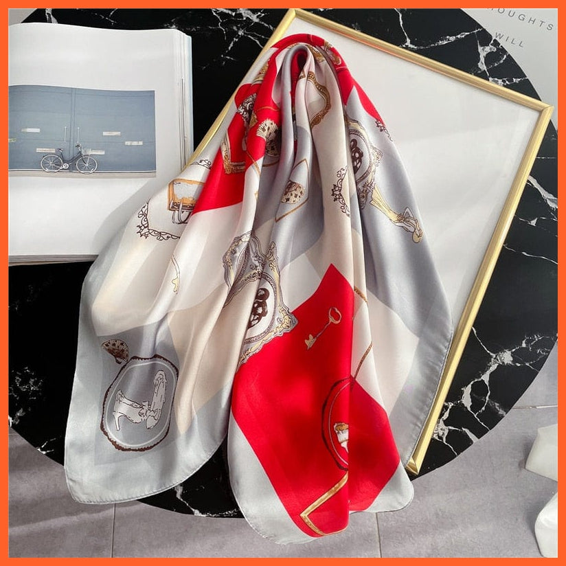 whatagift.com.au Women Scarf FJ341-1 / 70X70CM New Silk Scarf square fashion printed small handkerchief bandana hair band hijabs