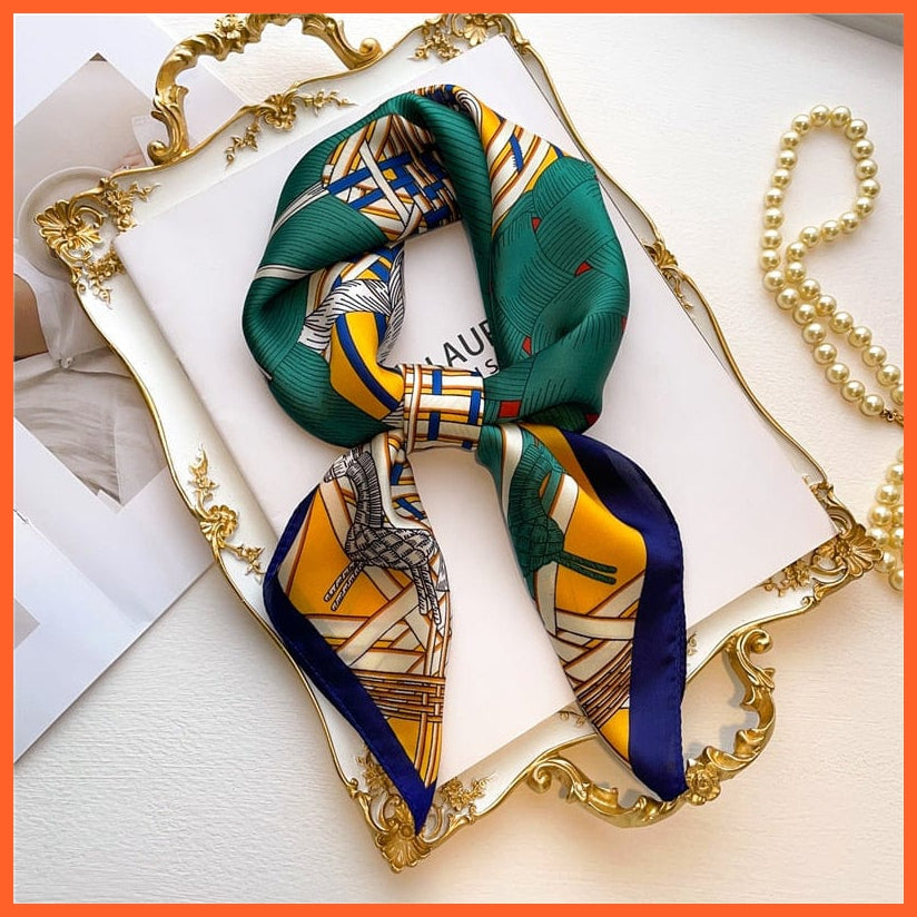 whatagift.com.au Women Scarf FJ518-2 / 70X70CM New Silk Scarf square fashion printed small handkerchief bandana hair band hijabs