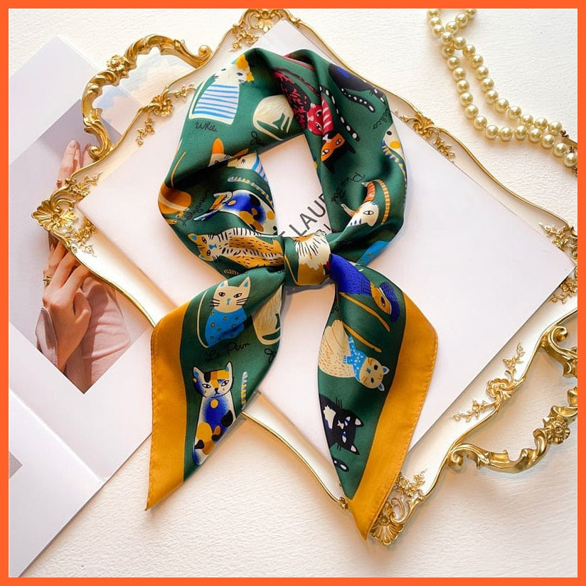 whatagift.com.au Women Scarf FJ565-2 / 70X70CM New Silk Scarf square fashion printed small handkerchief bandana hair band hijabs