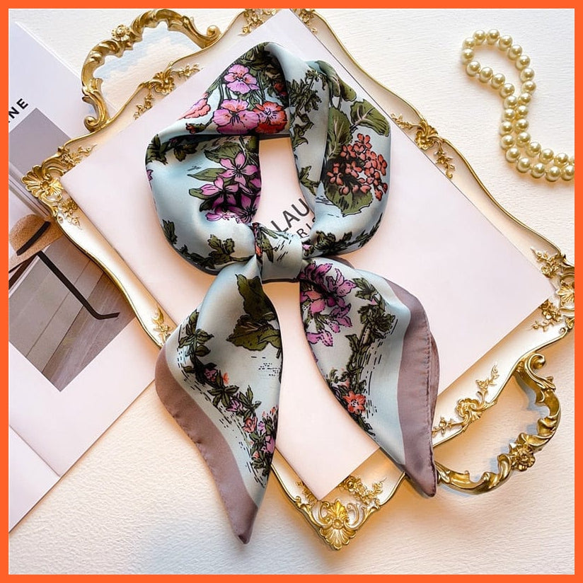 whatagift.com.au Women Scarf FJ568-2 / 70X70CM New Silk Scarf square fashion printed small handkerchief bandana hair band hijabs