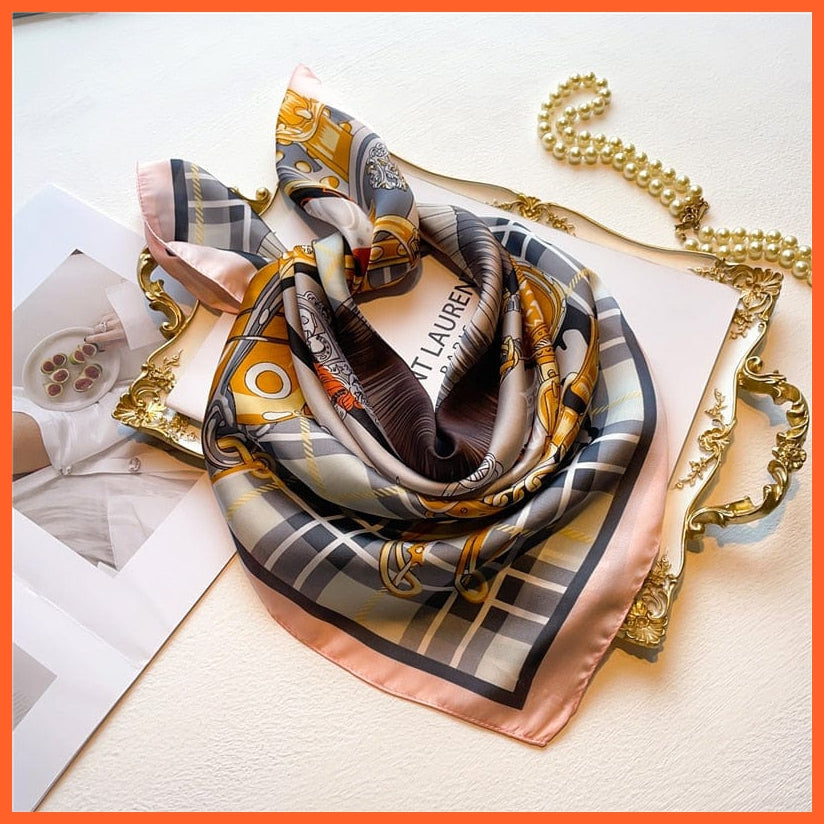 whatagift.com.au Women Scarf FJ572-1 / 70X70CM New Silk Scarf square fashion printed small handkerchief bandana hair band hijabs