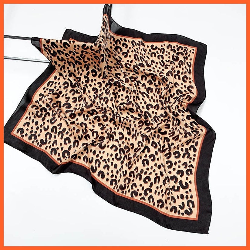 whatagift.com.au Women Scarf Handkerchief Satin Scarf | Women Summer Luxury Leopard Hair Shawl Silk Hijab