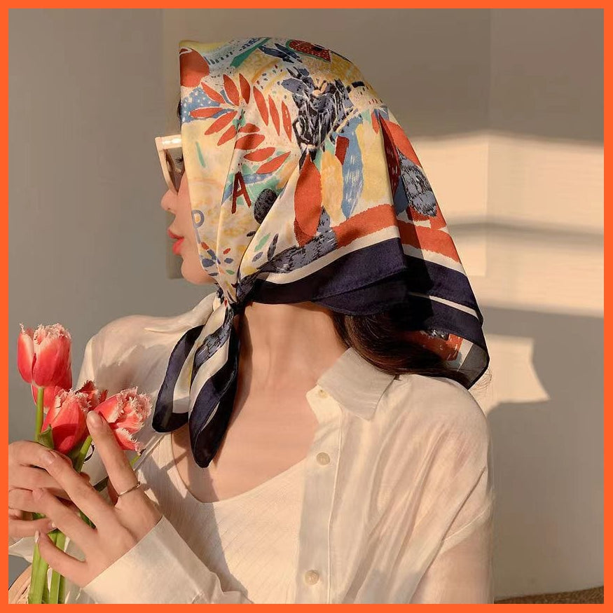 whatagift.com.au Women Scarf Handkerchief Satin Scarf | Women Summer Luxury Leopard Hair Shawl Silk Hijab