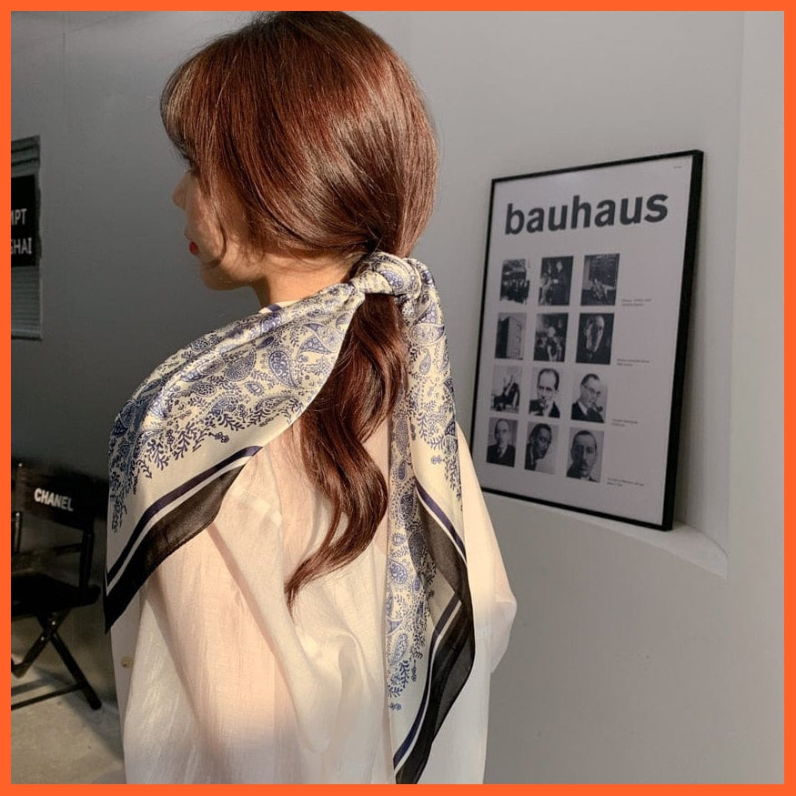 whatagift.com.au Women Scarf Handkerchief Satin Scarf | Women Summer Luxury Leopard Hair Shawl Silk Hijab